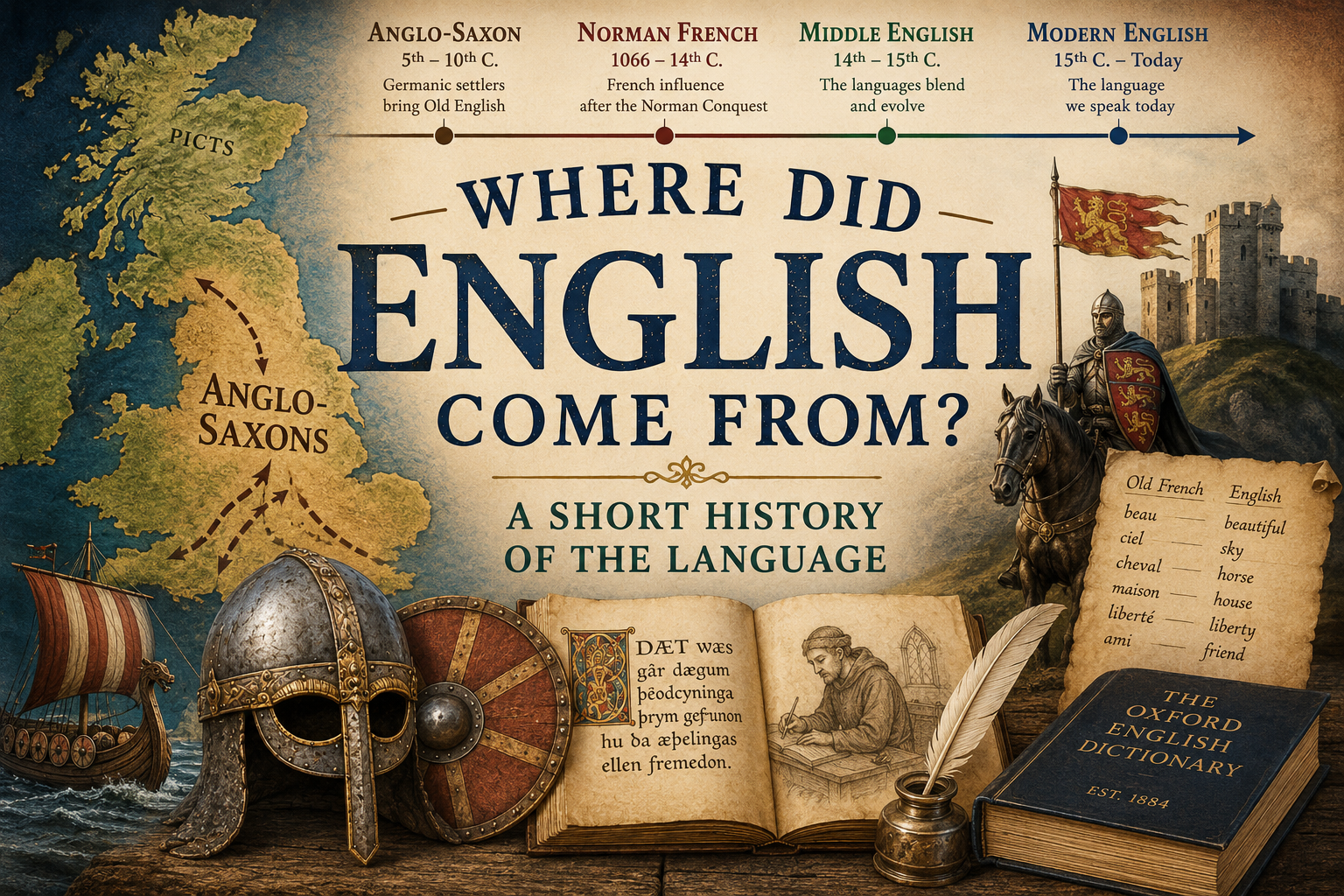Where Did English Come From? — timeline from Anglo-Saxon to Modern English
