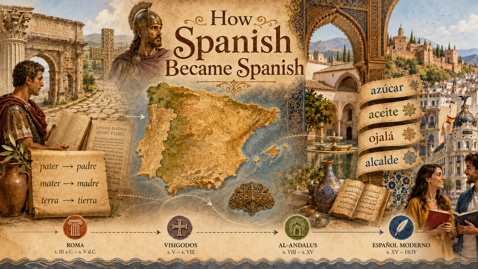 How Spanish Became Spanish — timeline from Rome to Modern Spanish